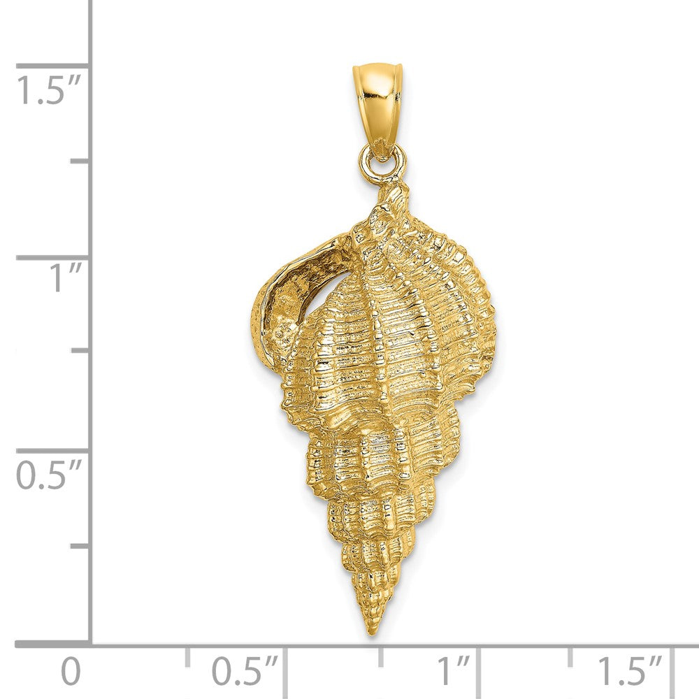 14k Yellow Gold 16.25 mm Wentletrap Shell Charm (4.67 grams)