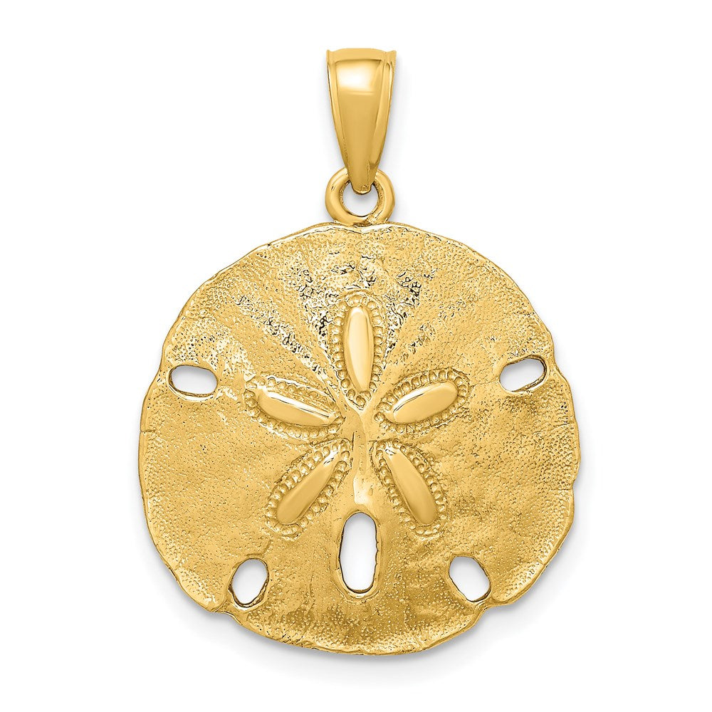 14k Yellow Gold 20.55 mm Polished Sand Dollar Charm (3.35 grams)
