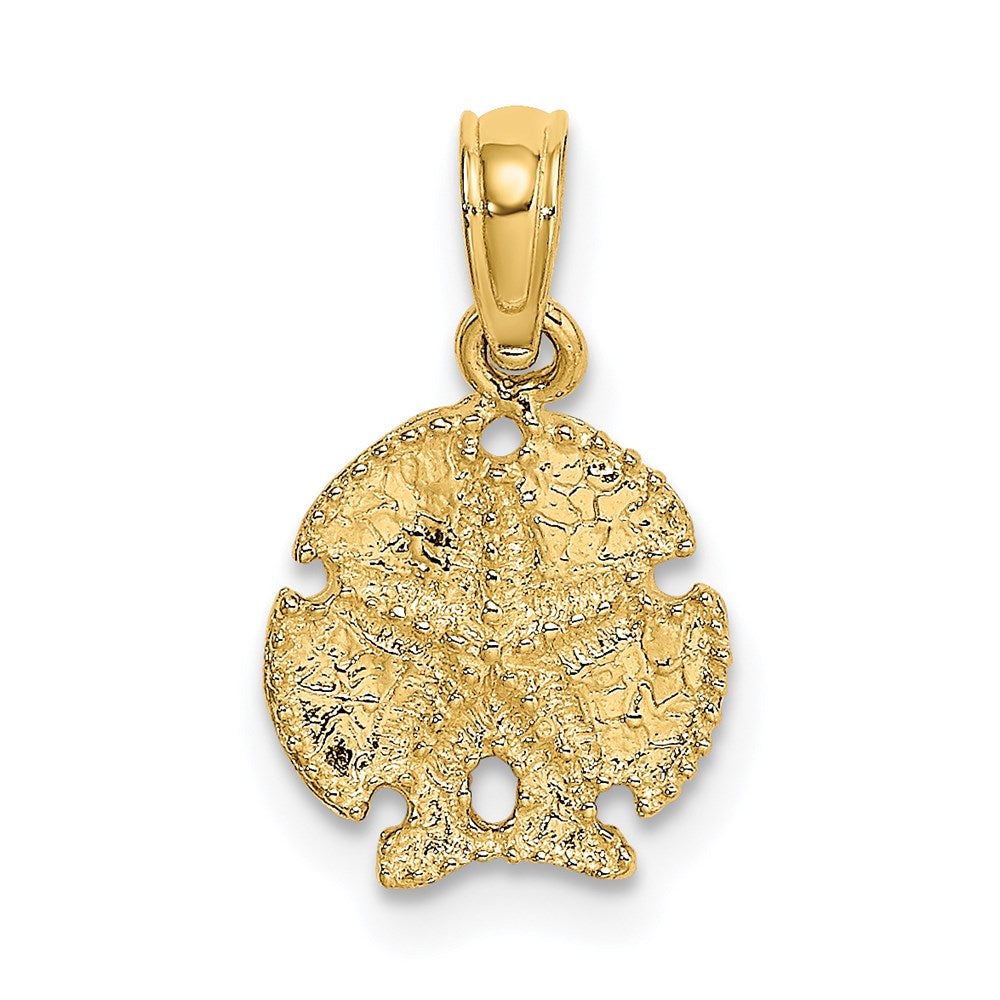14k Yellow Gold 9.8 mm Starfish on Sand Dollar Pendant (0.62 grams)
