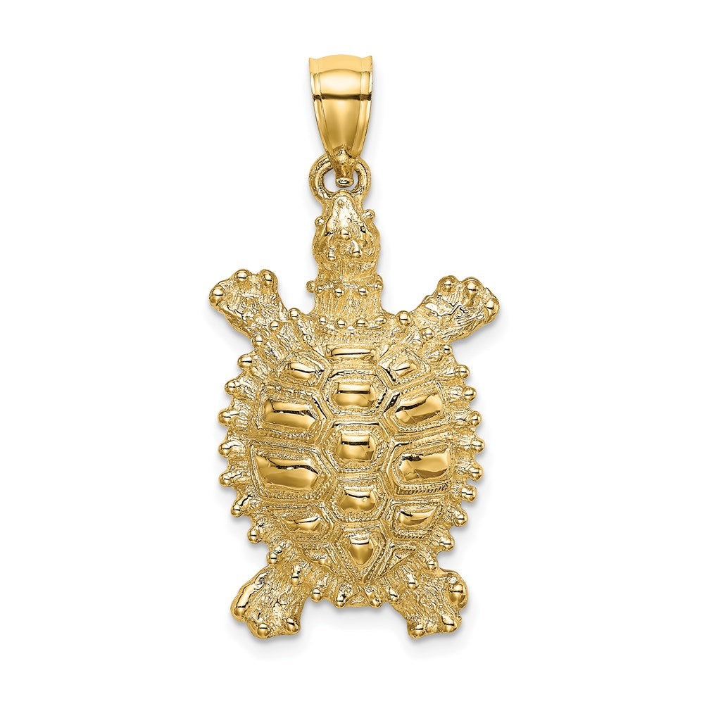 14k Yellow Gold 16.18 mm Land Turtle Charm (3.64 grams)