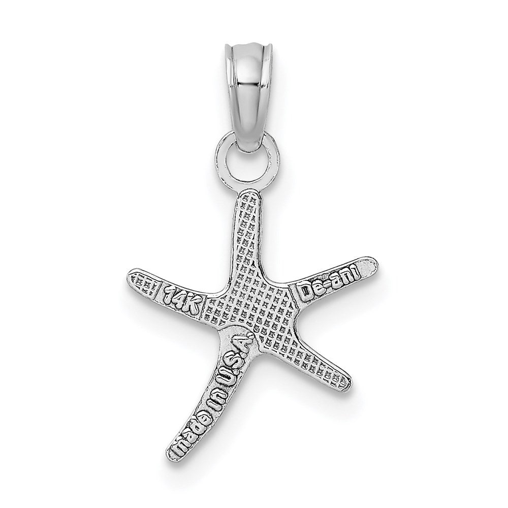 14k White Gold 11.3 mm Polished Mini Dancing Starfish Charm (0.6 grams)