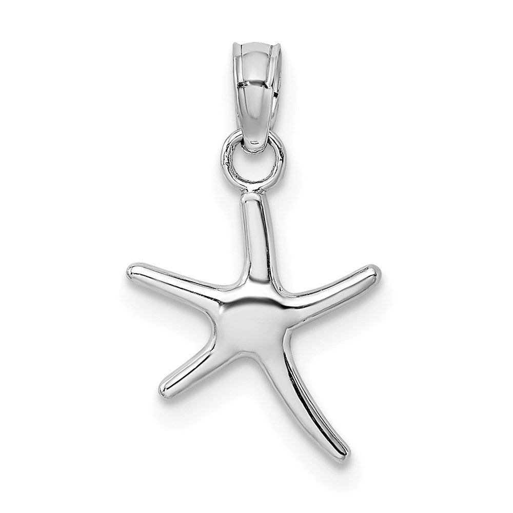 14k White Gold 11.3 mm Polished Mini Dancing Starfish Charm (0.6 grams)