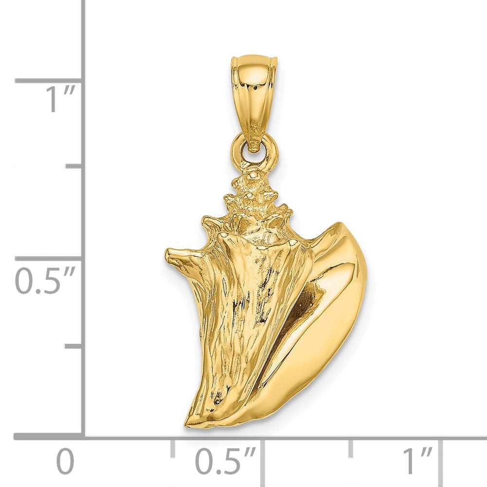 14k Yellow Gold 15.95 mm 3-D Conch Shell Charm (5.13 grams)