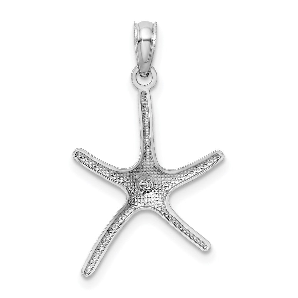 14k White Gold 15.45 mm Dancing Starfish Charm (0.84 grams)