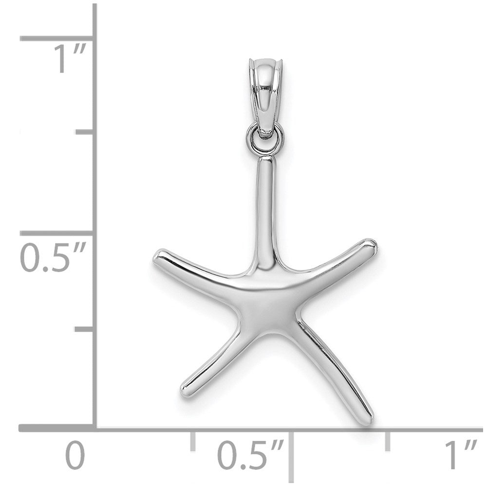 14k White Gold 15.45 mm Dancing Starfish Charm (0.84 grams)