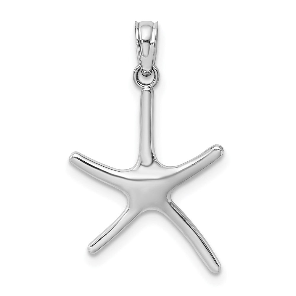 14k White Gold 15.45 mm Dancing Starfish Charm (0.84 grams)