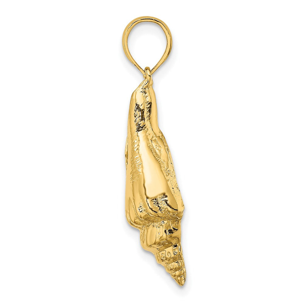 14k Yellow Gold 10.25 mm Polished Elongated Shell Charm (2.75 grams)