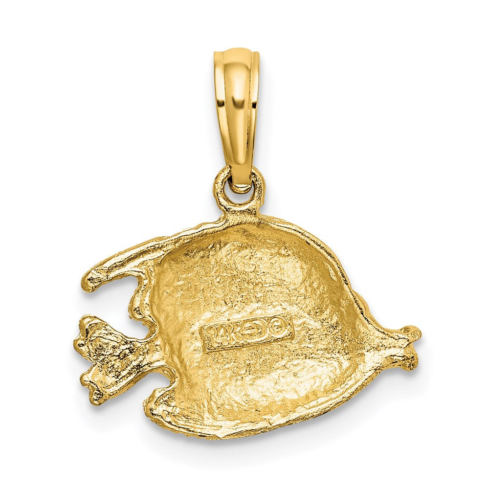 14k Yellow Gold 17.2 mm Polished Engraved Fish Charm (1.43 grams)