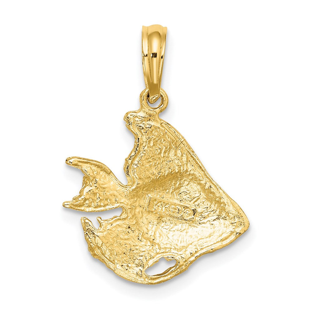14k Yellow Gold 17.8 mm Textured Fish Charm (1.48 grams)