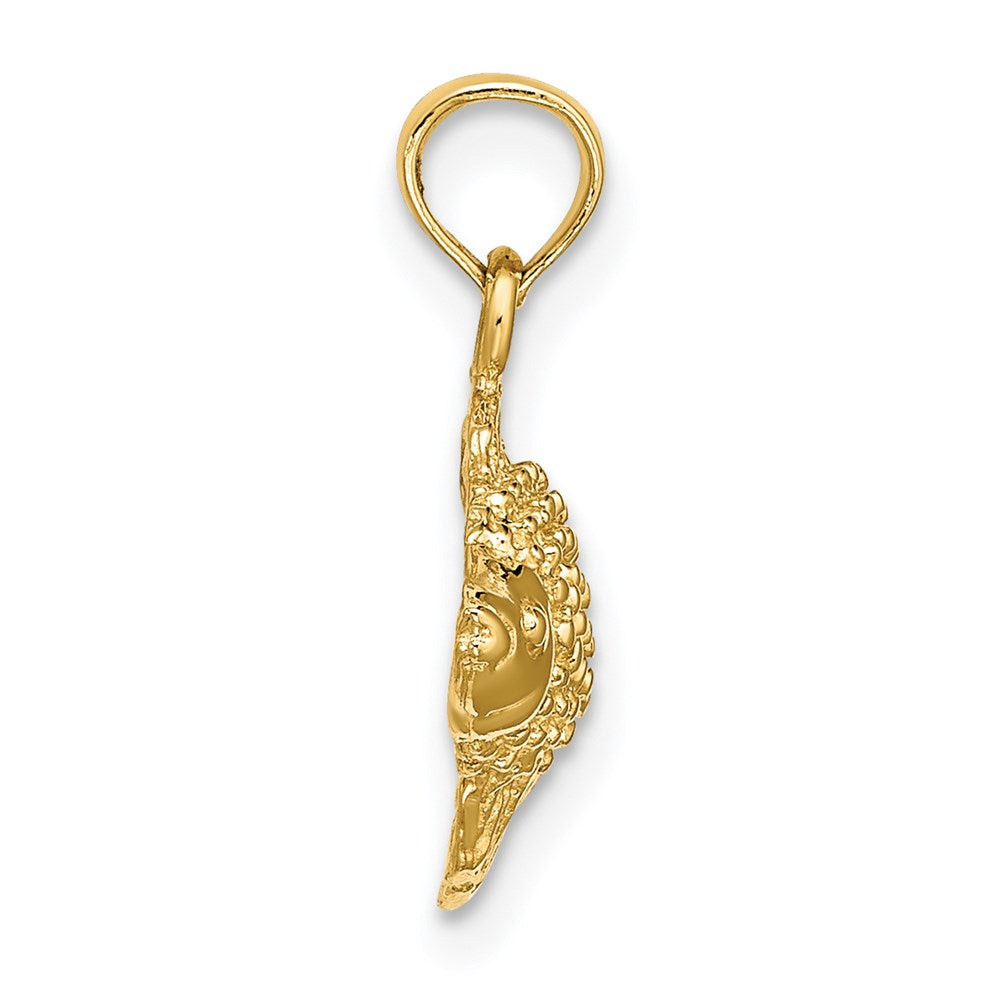 14k Yellow Gold 17.4 mm 2-D Textured Gold Fish Charm (1.23 grams)