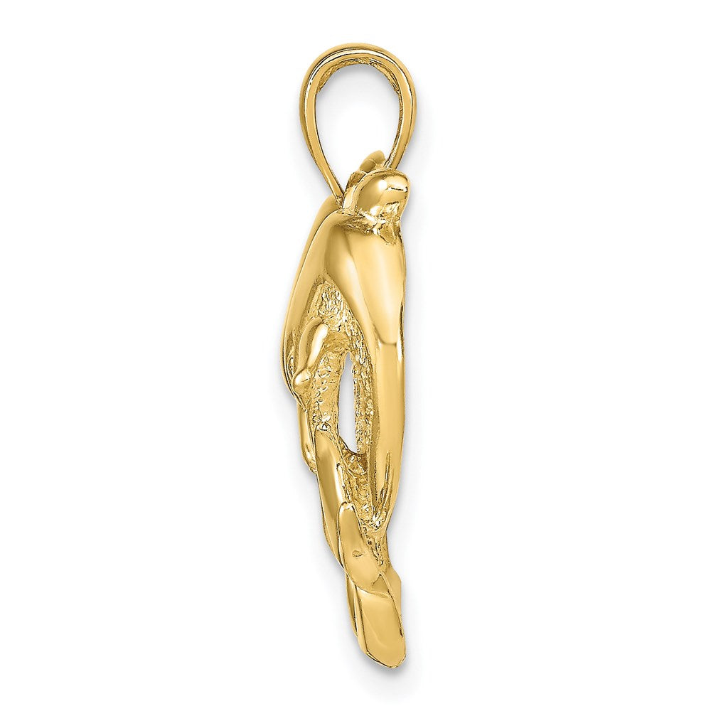14k Yellow Gold 22 mm Dolphins Pendant (4.27 grams)