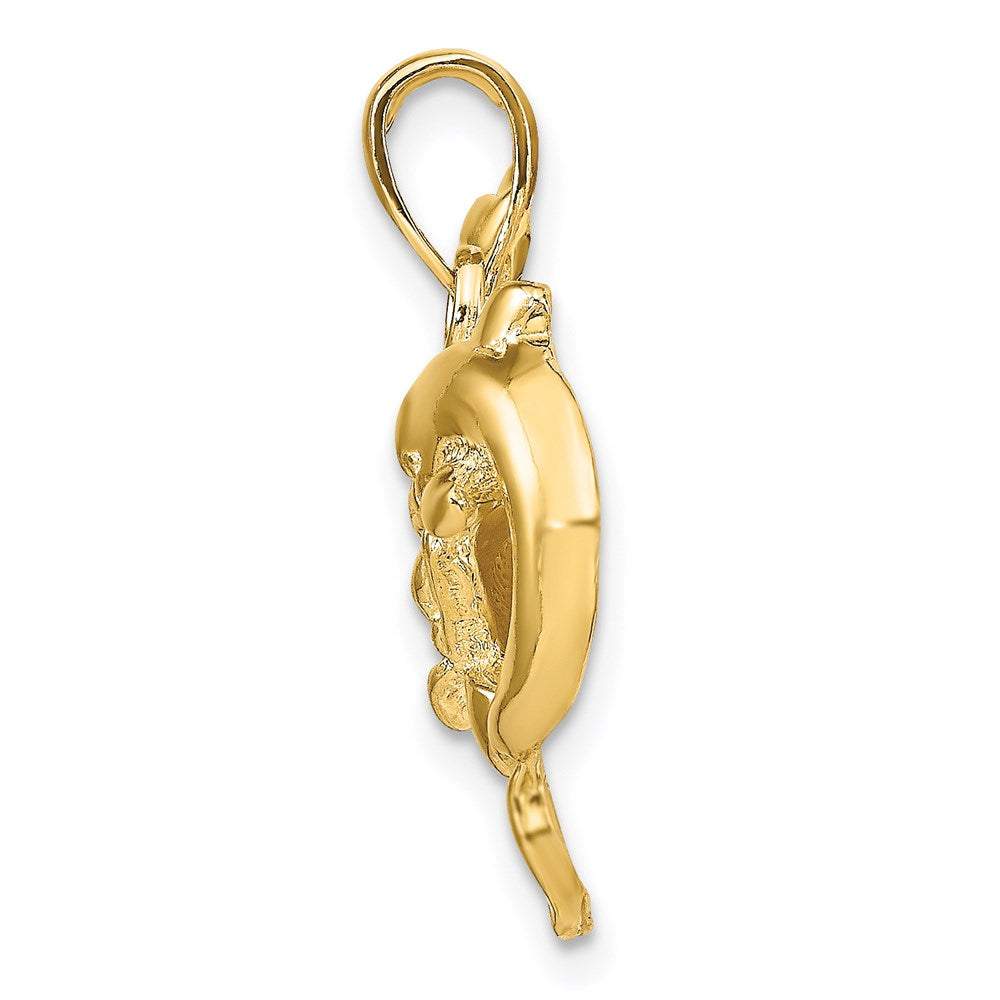 14k Yellow Gold 24 mm Dolphins Pendant (3.55 grams)