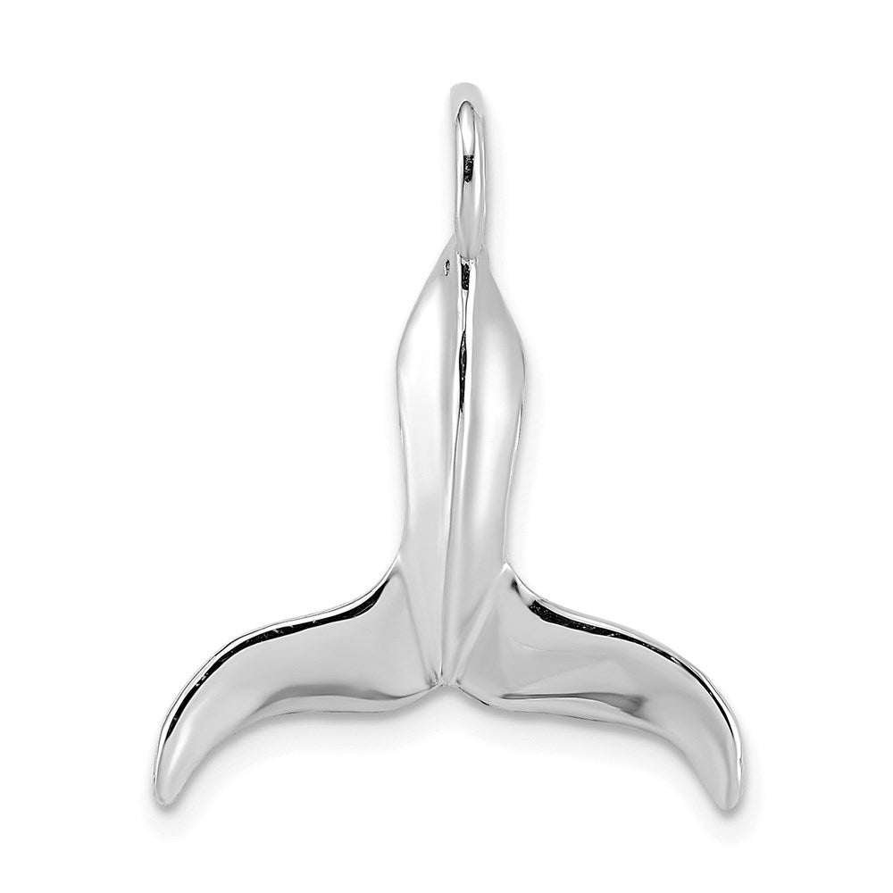 14k White Gold 19.8 mm 3-D Polished Whale Tail Charm (1.79 grams)