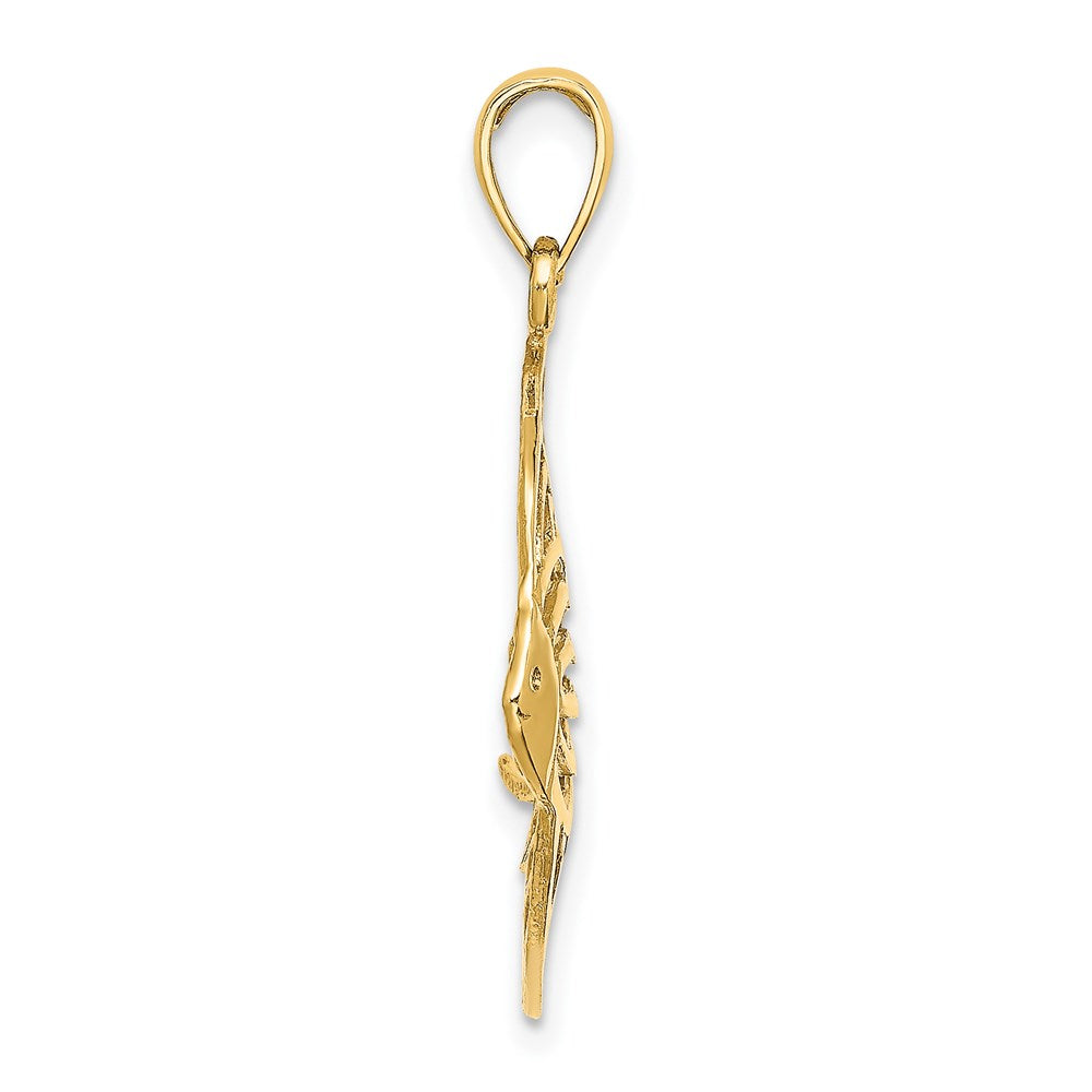 14k Yellow Gold 22.1 mm Cut-Out Angelfish Charm (1.5 grams)