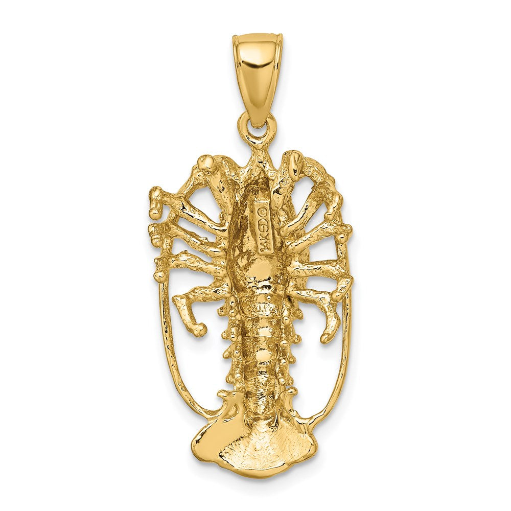 14k Yellow Gold 16.3 mm Florida Lobster Charm (5.58 grams)