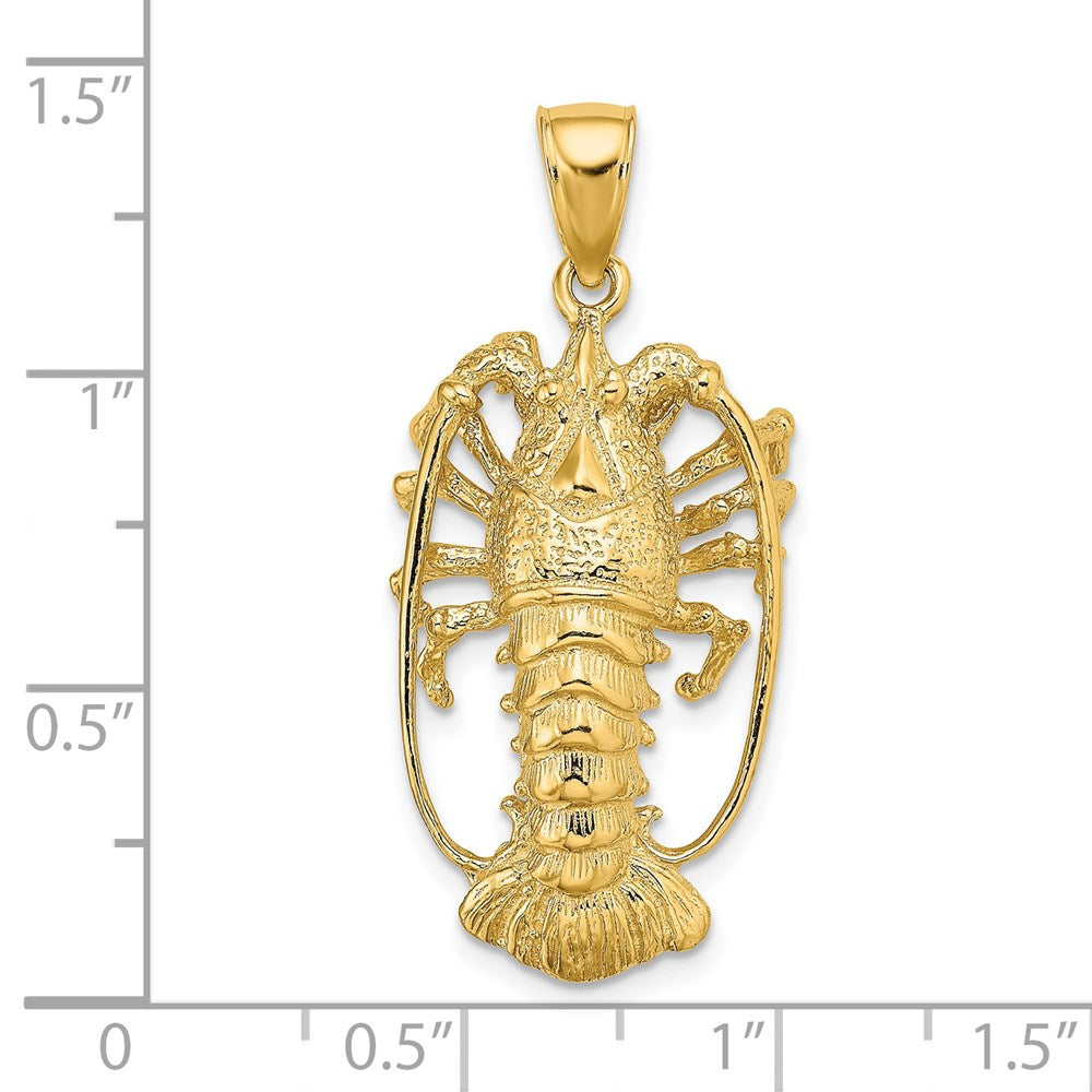 14k Yellow Gold 16.3 mm Florida Lobster Charm (5.58 grams)