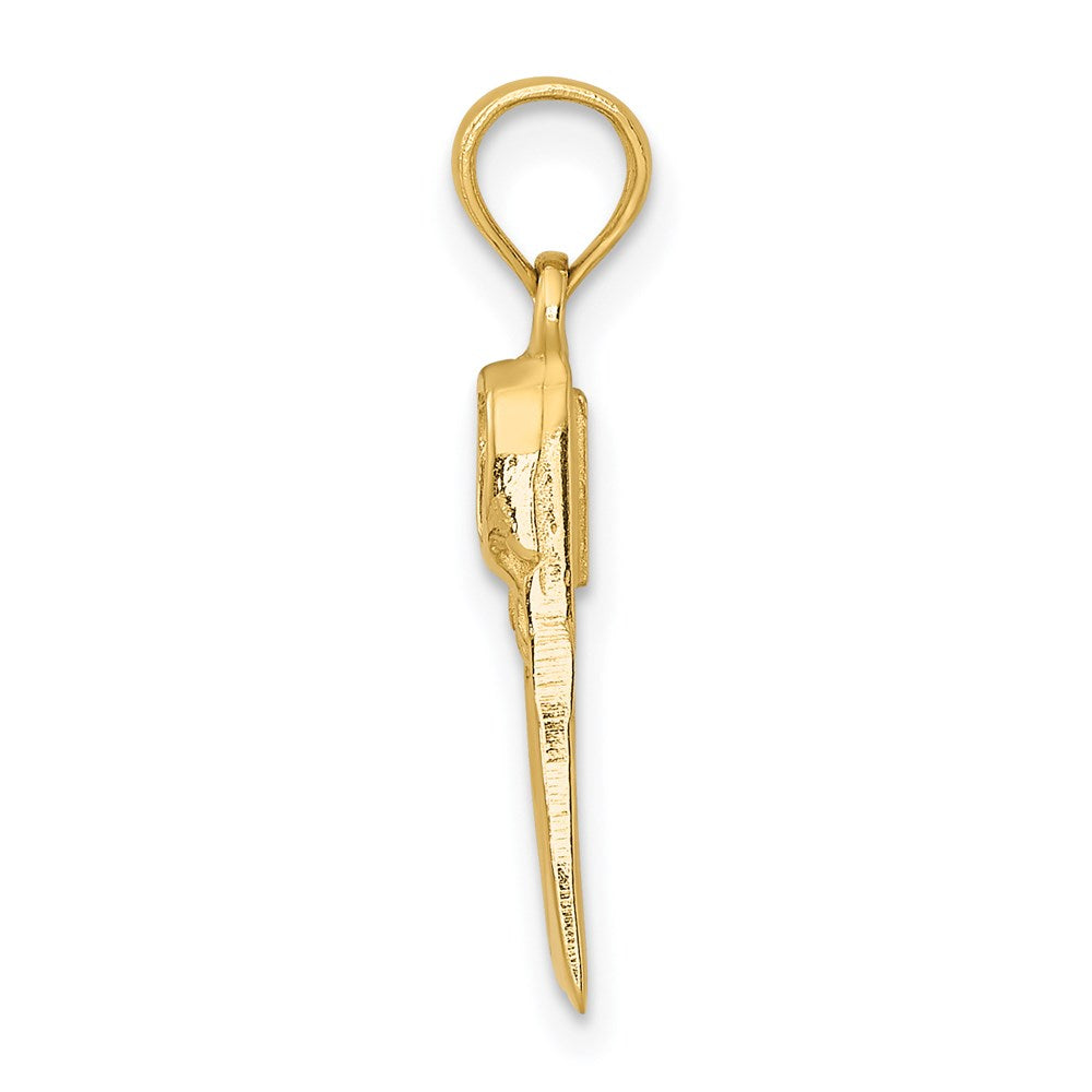 14k Yellow Gold 6.7 mm Scuba Flipper Charm (0.91 grams)