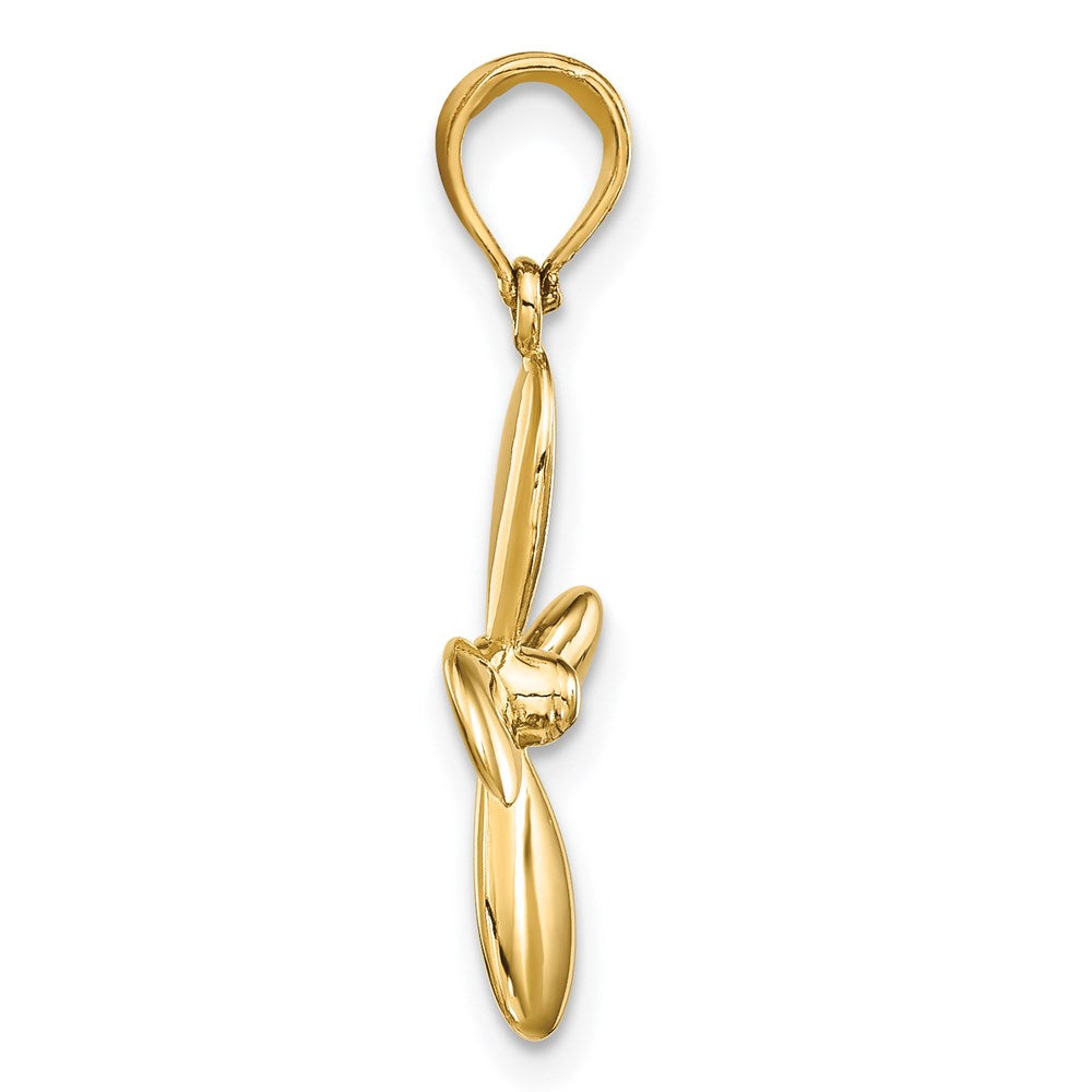 14k Yellow Gold 18.5 mm 3-D w/ 4 Blades Propeller Charm (1.8 grams)