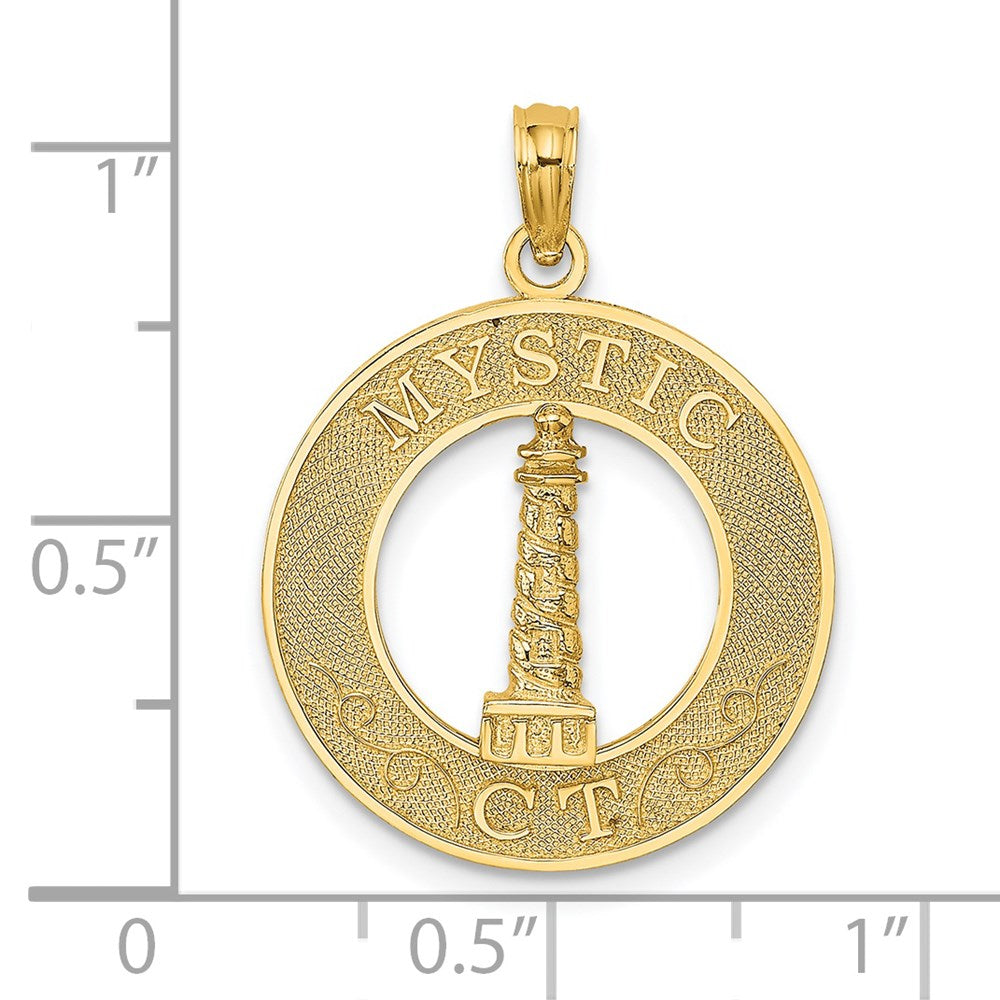 14k Yellow Gold 18.8 mm MYSTIC CT Lighthouse Charm (1.63 grams)