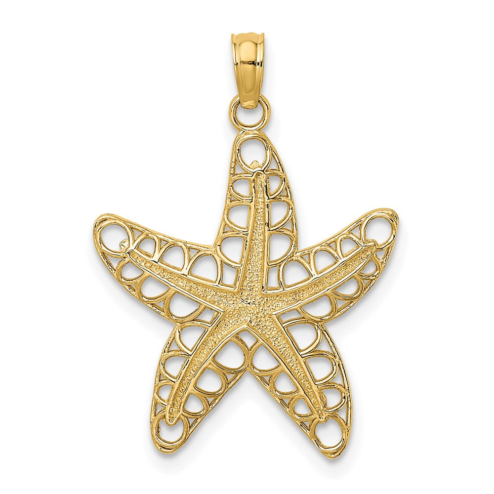 14k Yellow Gold 19.45 mm Cut-Out Starfish Charm (1.44 grams)