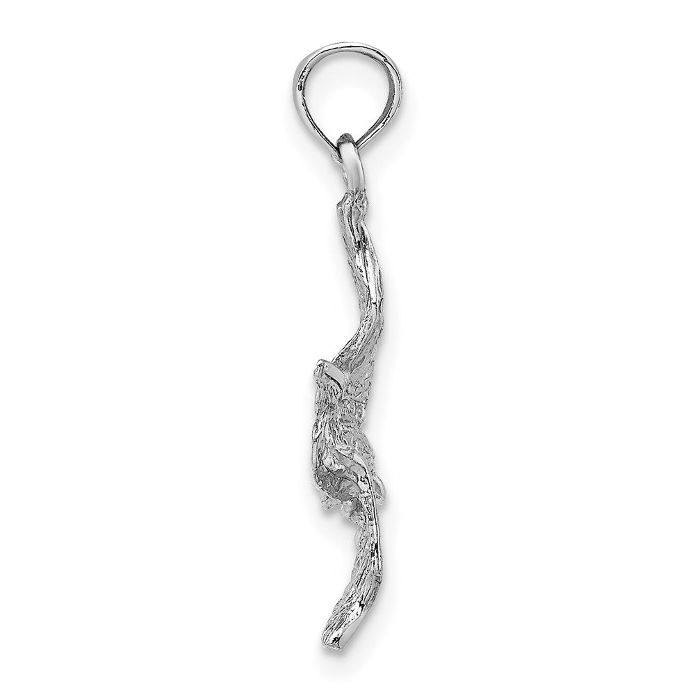 14k White Gold 15.4 mm 3-D Pelican Flying Charm (1.19 grams)