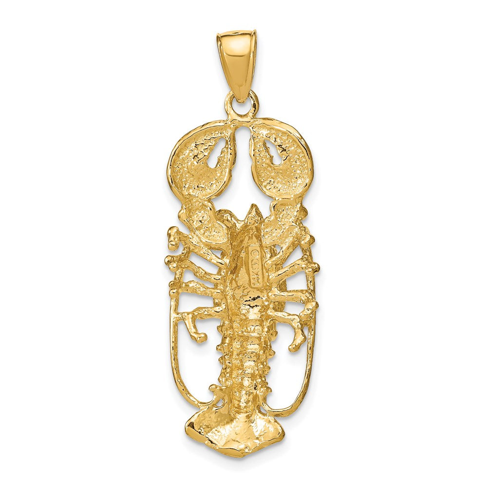 14k Yellow Gold 16 mm 3D Lobster Pendant (6.25 grams)