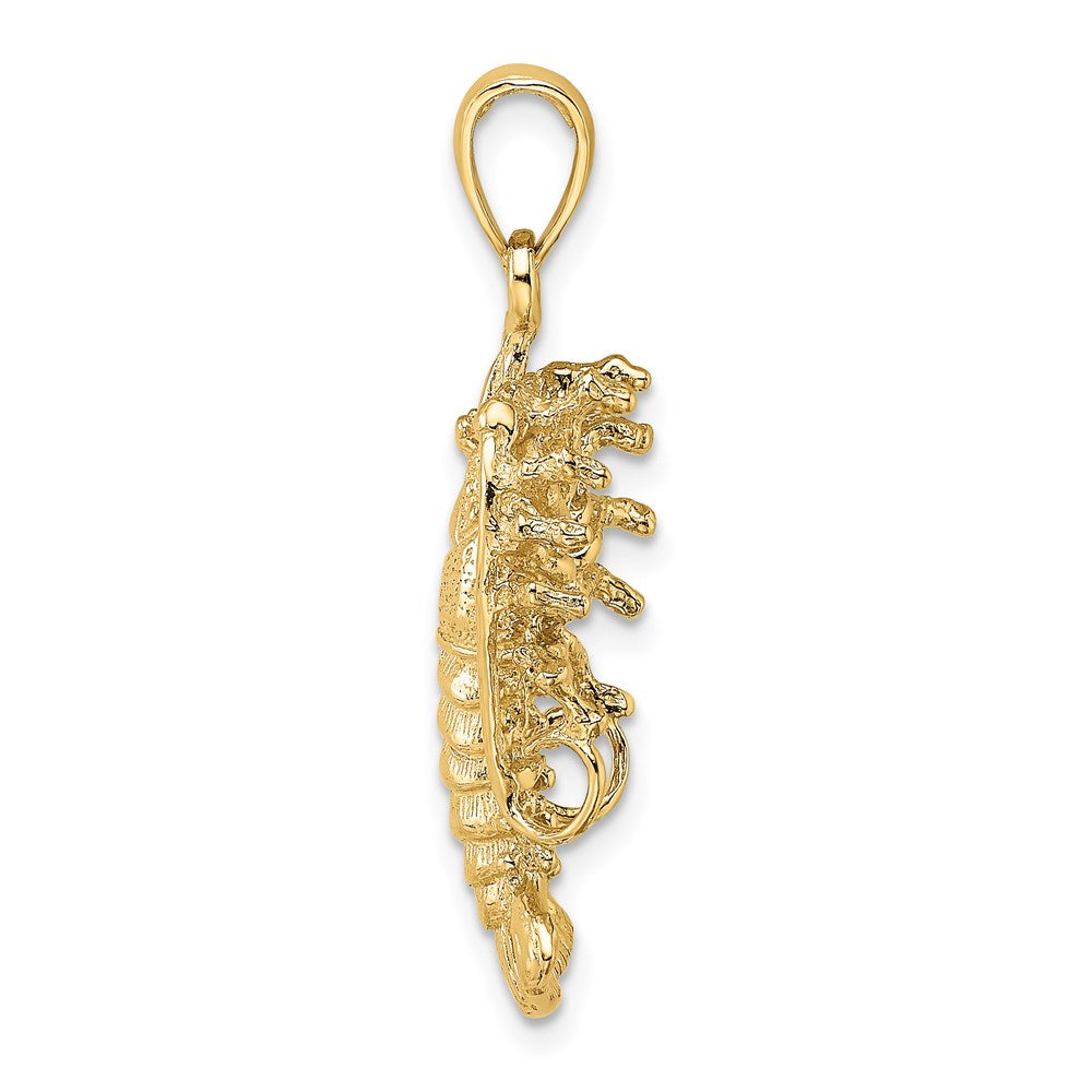 14k Yellow Gold 13.05 mm Polished Florida Lobster Charm (3.28 grams)