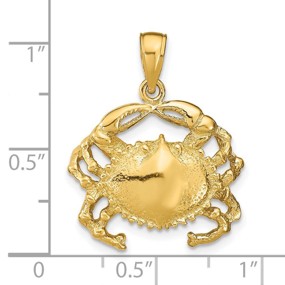 14k Yellow Gold 20 mm Crab Pendant (3.19 grams)