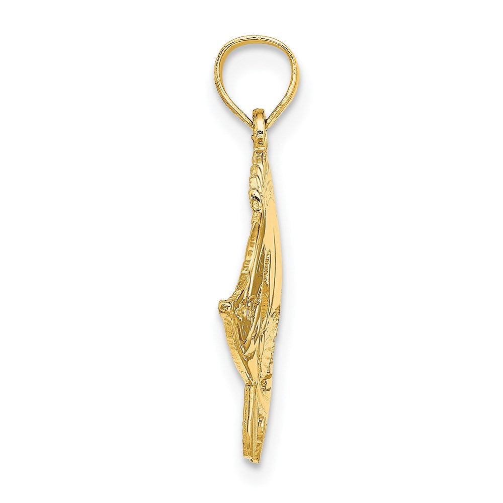 14k Yellow Gold 23.5 mm Fish Charm (1.75 grams)