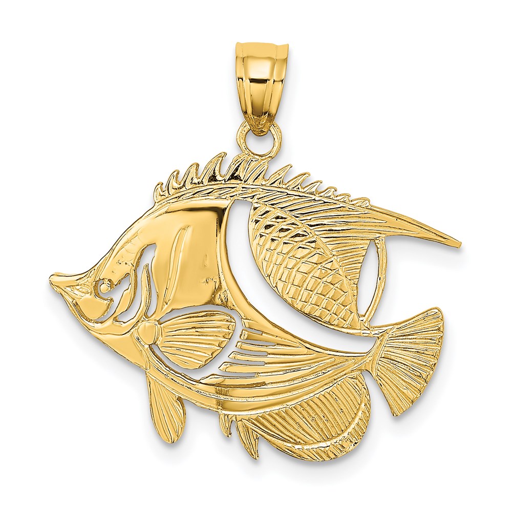 14k Yellow Gold 23.5 mm Fish Charm (1.75 grams)