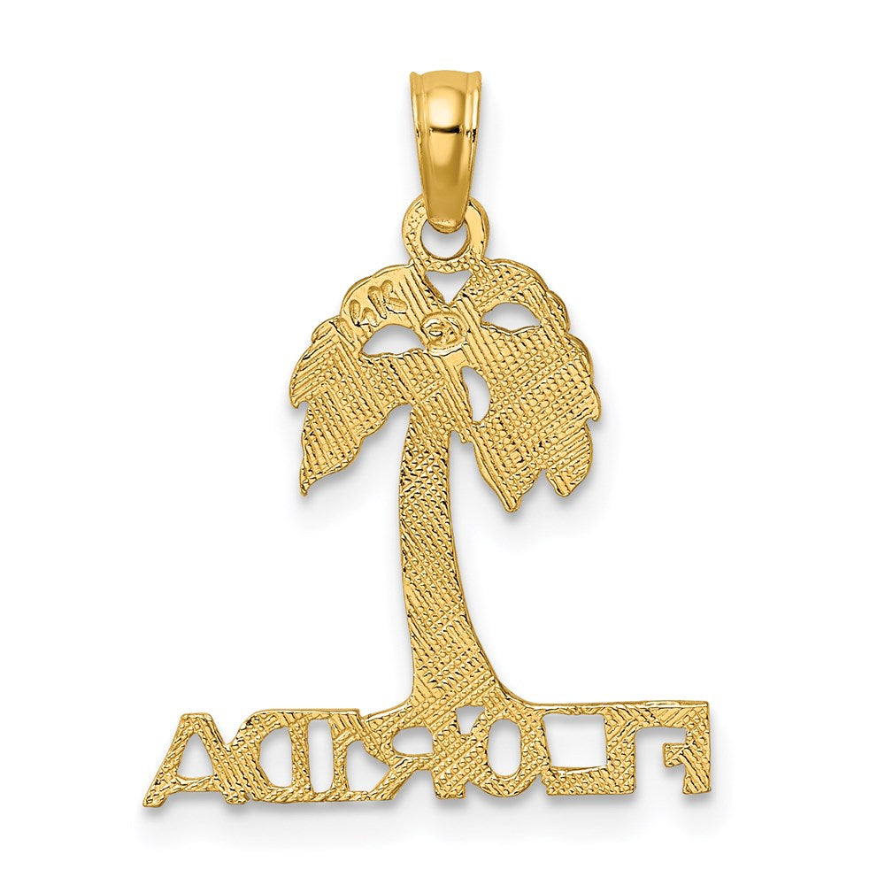 14k Yellow Gold 17.3 mm FLORIDA Palm Tree Charm (0.79 grams)