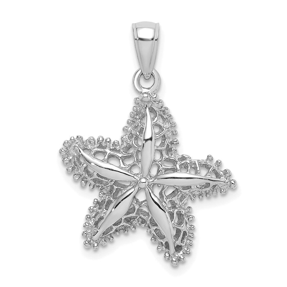 14k White Gold 21.5 mm Starfish Filigree Charm (2.21 grams)