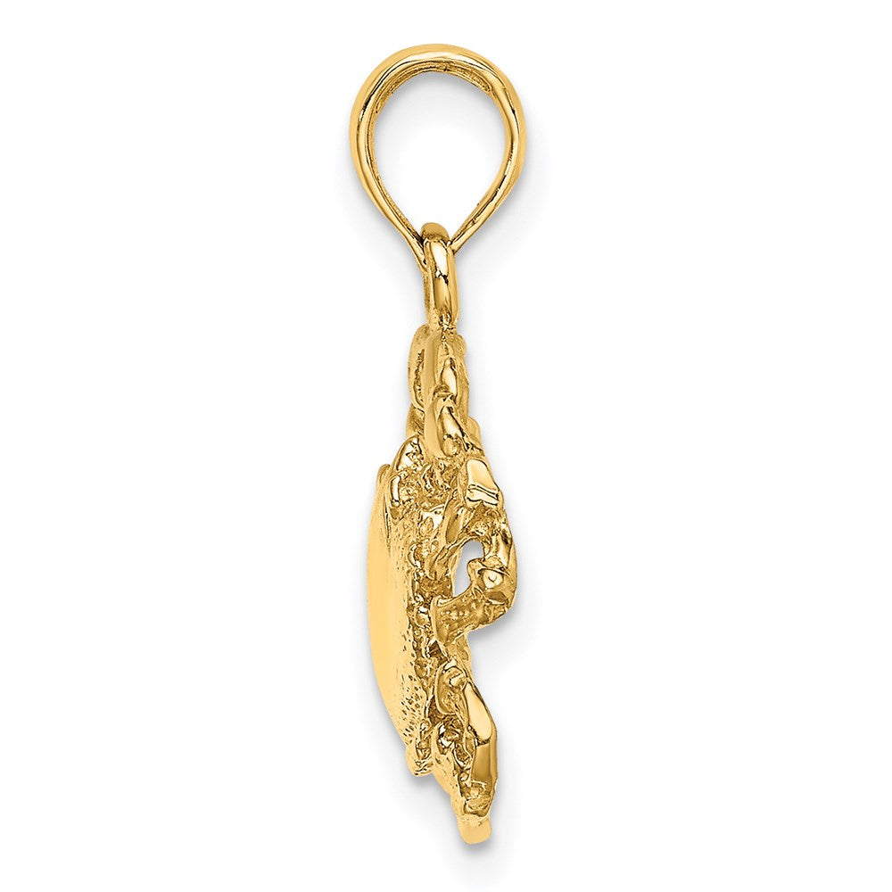 14k Yellow Gold 17.2 mm Crab Charm (1.97 grams)