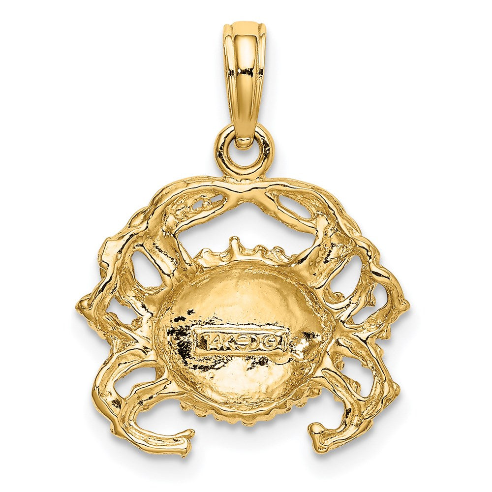 14k Yellow Gold 17.2 mm Crab Charm (1.97 grams)