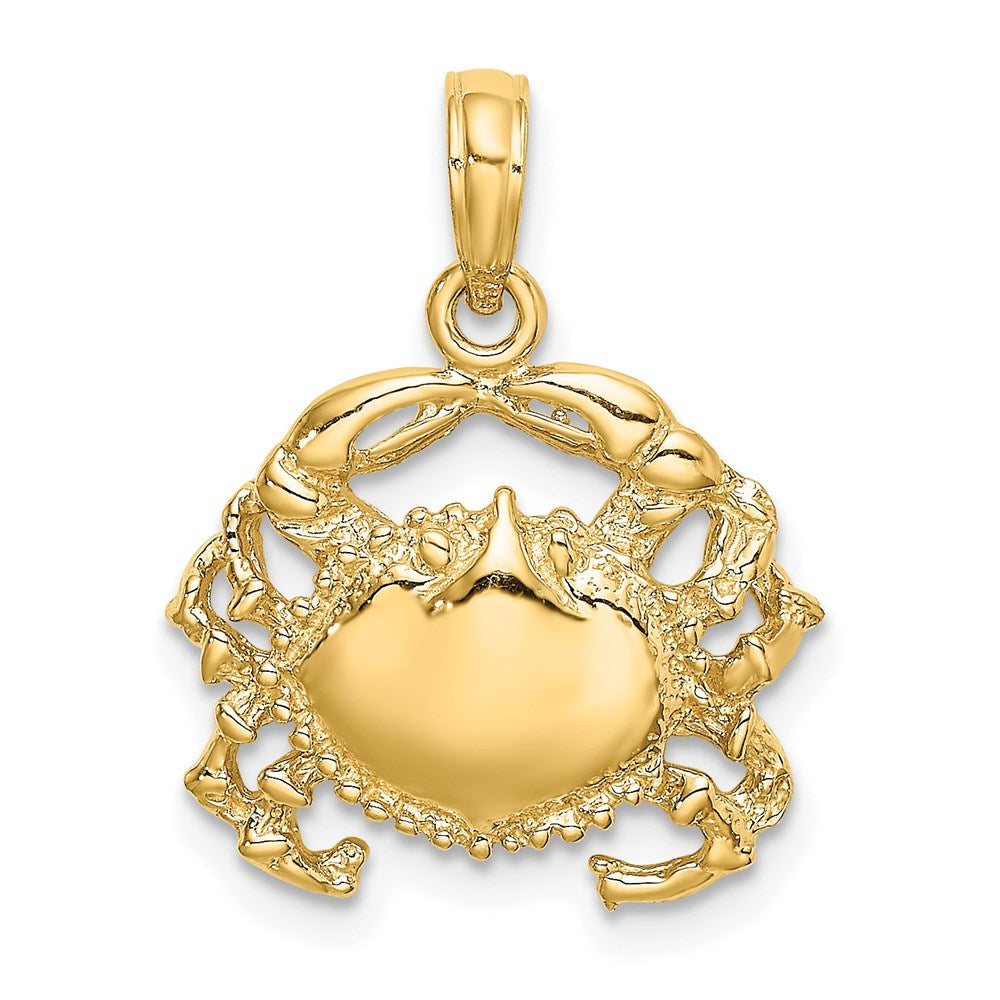 14k Yellow Gold 17.2 mm Crab Charm (1.97 grams)