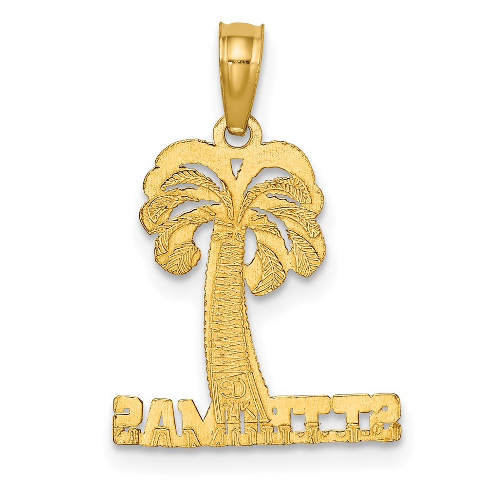 14k Yellow Gold 15 mm ST. THOMAS Under Palm Tree Charm (0.82 grams)