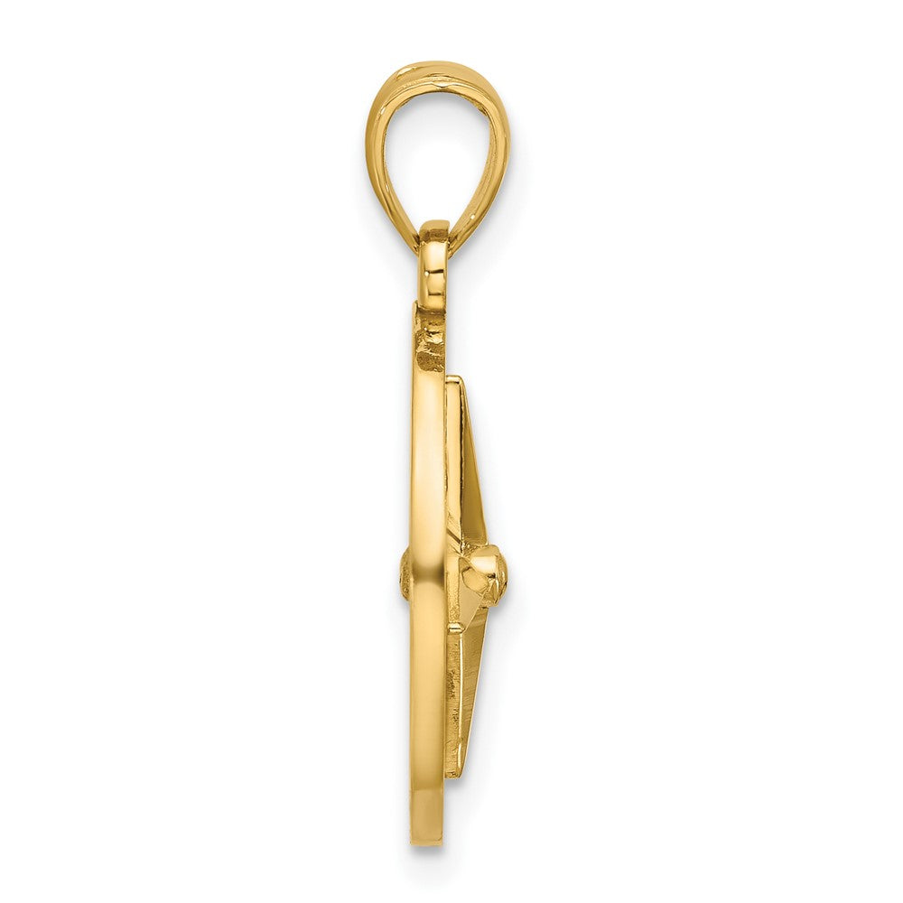 14k Yellow Gold Nautical Compass Charm (2.81 grams)