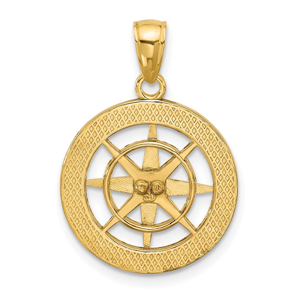 14k Yellow Gold Nautical Compass Charm (2.81 grams)