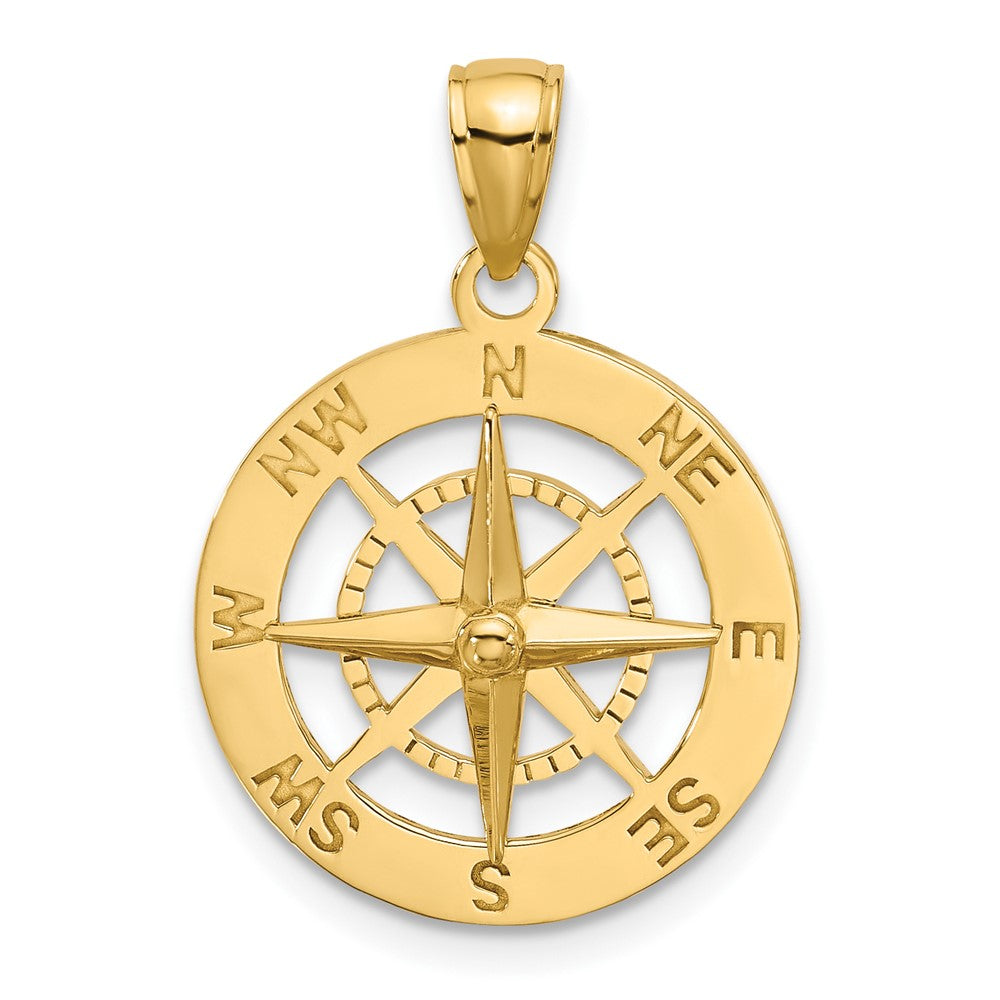 14k Yellow Gold Nautical Compass Charm (2.81 grams)