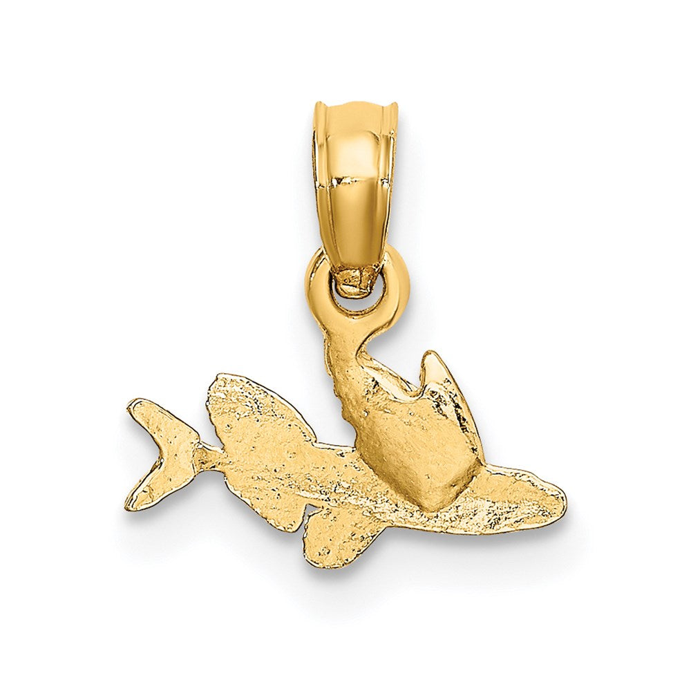 14k Yellow Gold 11.5 mm Mini Flying Fish Charm (0.33 grams)