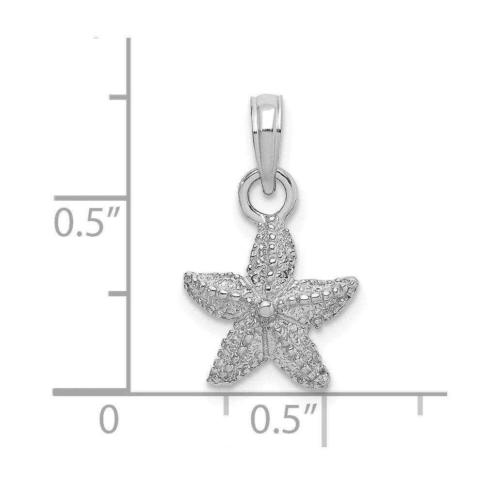 14k White Gold 11.9 mm Starfish Charm (1.57 grams)