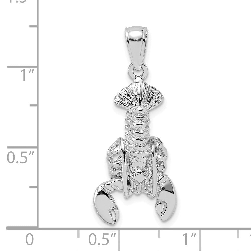 14k White Gold 12.8 mm Moveable Lobster Charm (2.94 grams)