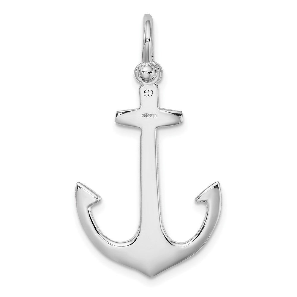 14k White Gold 19.75 mm Polished 3-D Anchor Charm (3.4 grams)