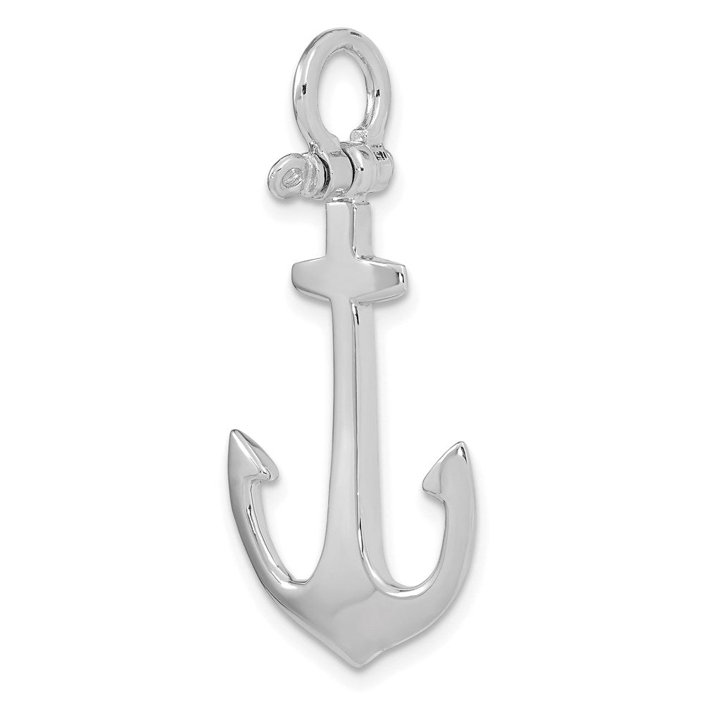 14k White Gold 19.75 mm Polished 3-D Anchor Charm (3.4 grams)