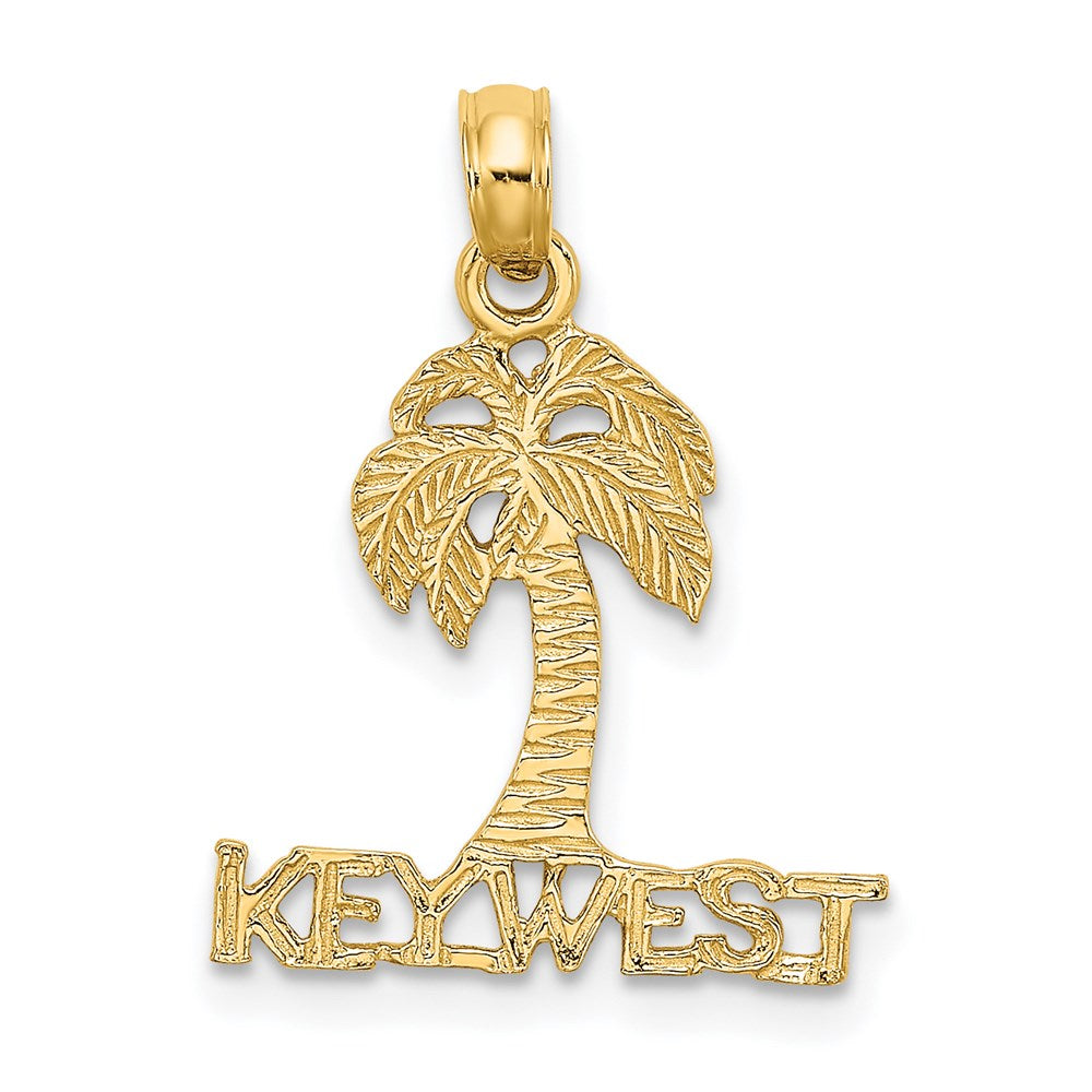14k Yellow Gold 16.1 mm KEY WEST Palm Tree Charm (0.77 grams)