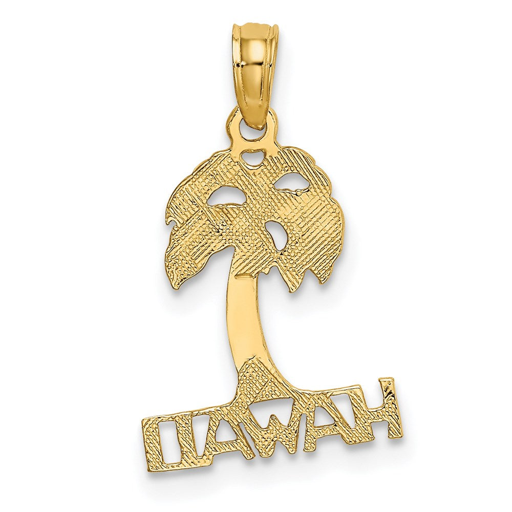 14k Yellow Gold 12.4 mm HAWAII Palm Tree Charm (0.72 grams)