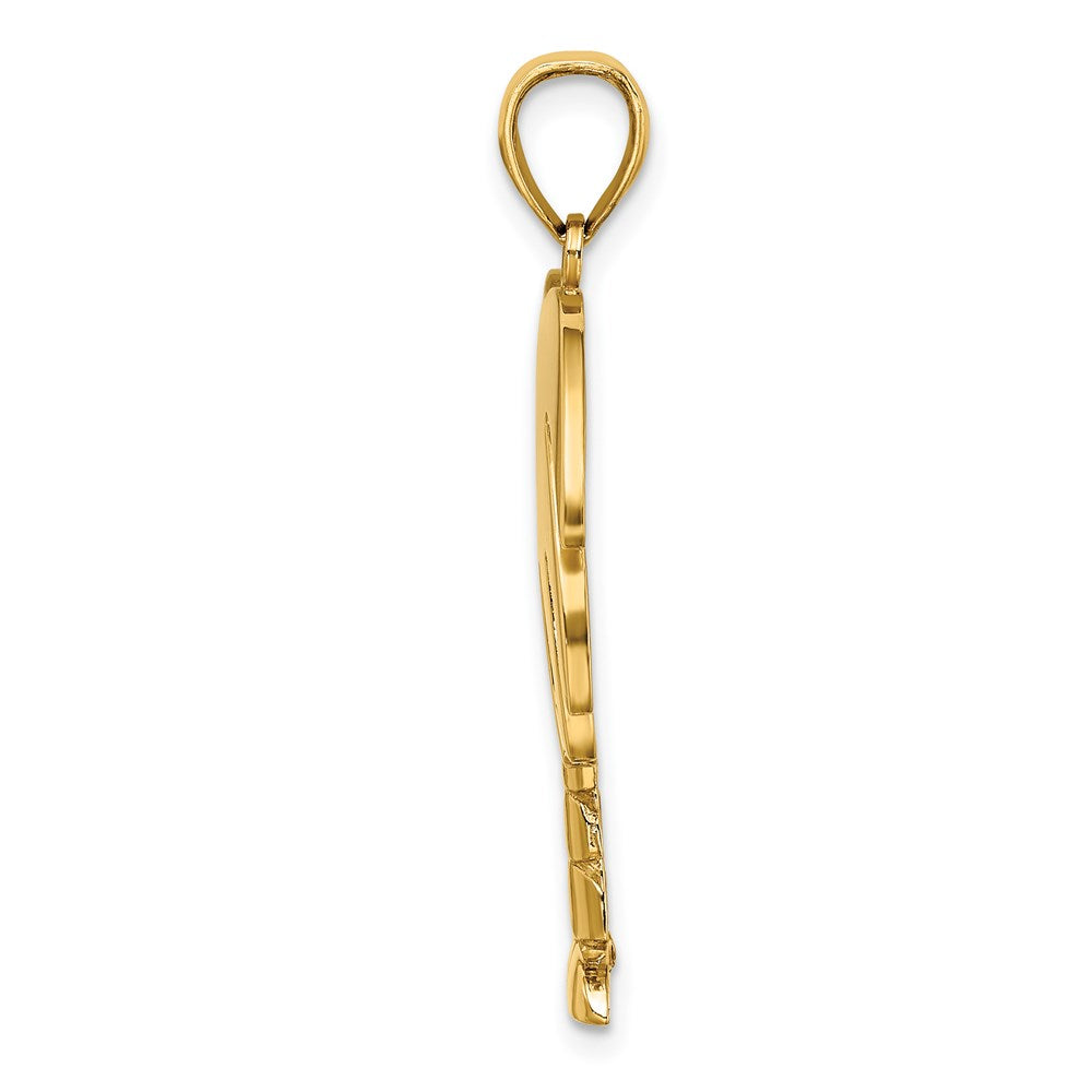 14k Yellow Gold 23.87 mm Large Charleston Palm Tree Charm (3.58 grams)