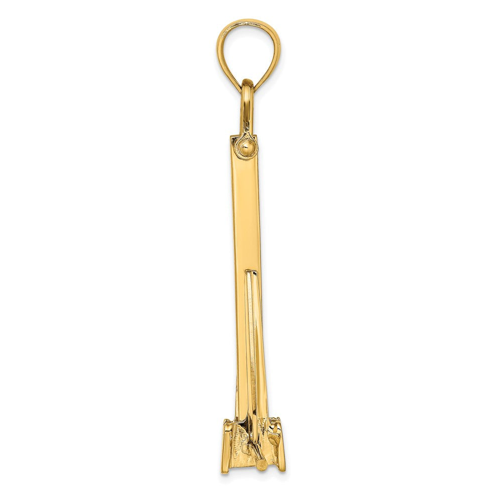 14k Yellow Gold 31.96 mm 3-D Moveable Danforth Anchor Charm (10.13 grams)
