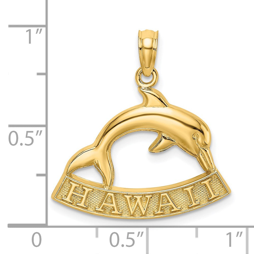 14k Yellow Gold 21.2 mm HAWAII Dolphin Charm (1.56 grams)