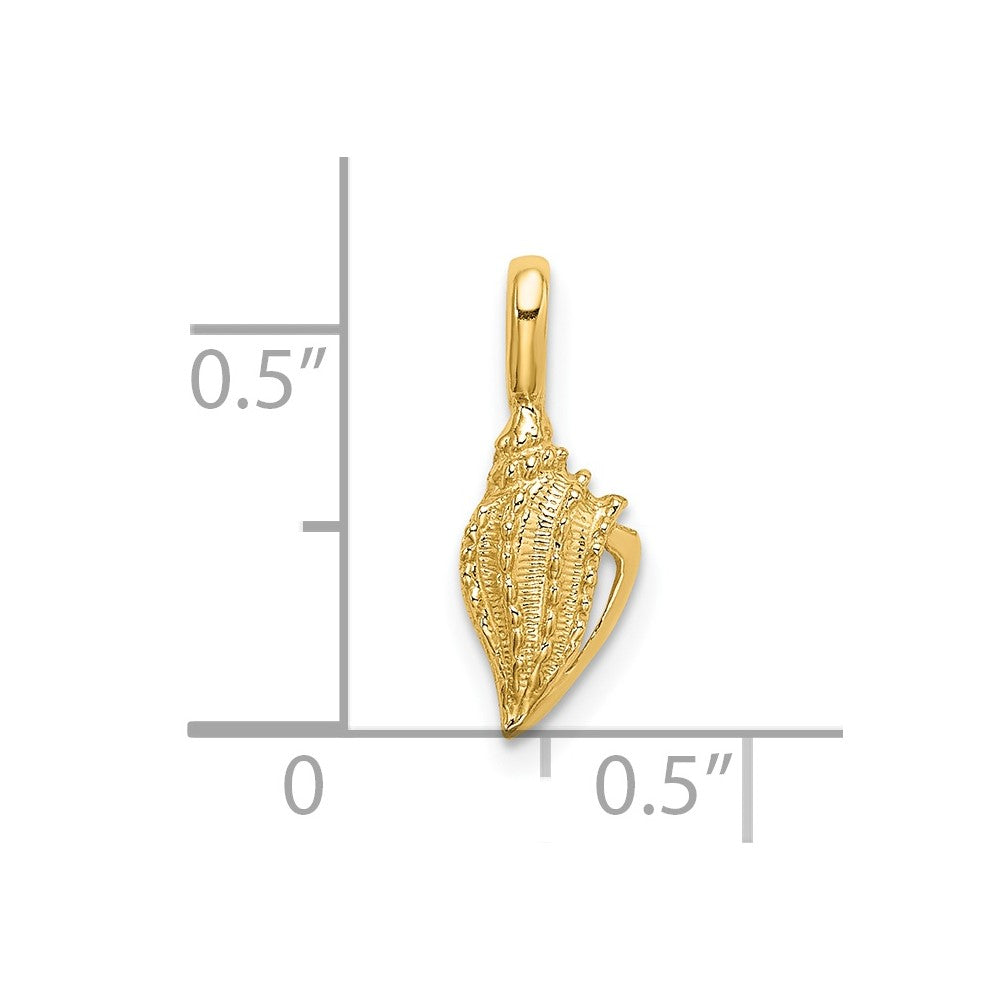 14k Yellow Gold 6 mm Mini Conch Shell Charm (0.47 grams)